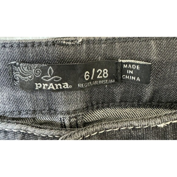 PrAna Women's Standard Kara Skinny Jean Denim Solid Black Wash  Low Rise- Size 6 - Picture 3 of 4